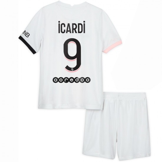 Camisola Paris Saint-Germain Mauro Icardi 9 Criança Equipamento Segundo 2021-2022 Manga Curta